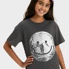 Girls' Short Sleeve Oversized Graphic T-Shirt - Cat & Jack™ Charcoal Gray - 2 of 4