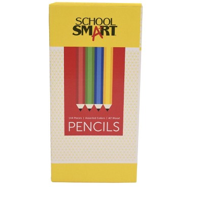 School Smart Traditional No 2 Pencils, Assorted Colors, pk of 144