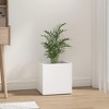 vidaXL White Engineered Wood Planter Box for Indoor Use - Square Design, Size 15.7"x15.7"x15.7" - Ideal for Living Room, Bedroom, & Office Space - 2 of 4