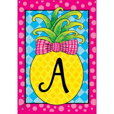 Briarwood Lane Summer Garden Flag 18x12.5 For Outdoor Pineapple Monogram Letter a Garden Flag Flag For Summer Garden Flag Flags For Outside
