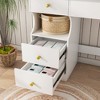 JUJABU White Vanity Table with Lighted Mirror, 5 Drawers, Touch-Control 3-Color Modes, Storage Organizer for Women and Girls’ Bedrooms - 4 of 4