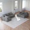 Oversized Corduroy Cloud 6-Module Sectional Sofa with Chaise, U-Shaped Modern Upholstered Sofa, Neck Pillows, High-Density Foam, No Assembly Needed - 4 of 4