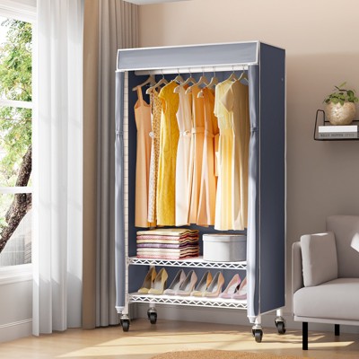 Vipek R1c Rolling Clothes Rack With Cover Portable Closet, White Closet ...