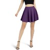 Women's Basic Stretch Flared Skater Skirt - Versatile Casual Mini Skirt for Effortless Style Deep Purple - 4 of 4