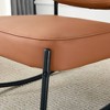 FURNIinspire Bathroom Vanity Mirrors Modern PU Rocking Chair with Cushioned Seat and Gold Metal Legs for Living Room and Office, Brown, 25"*33.8"*29" - 4 of 4