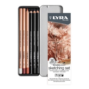 Lyra® Rembrandt Sketching Pencil Set, Metal Tin, Assorted Colors, 6 Pieces - 1 of 1