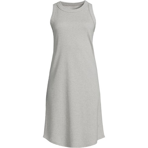 Lands' End Women's Petite Cotton Rib Sleeveless Midi Tank Dress