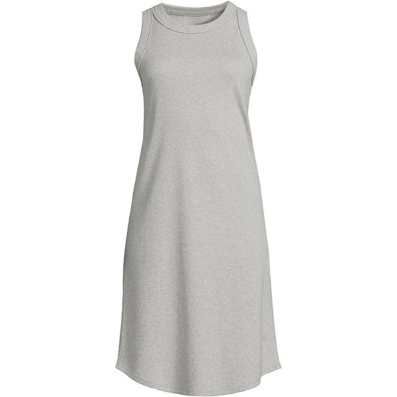 Lands' End Women's Cotton Rib Sleeveless Midi Tank Dress, 2 of 3