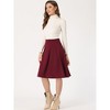 INSPIRE CHIC Women's Belted Waist Casual Knee Length Pleated A-Line Skirt - 2 of 4