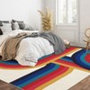 8x10 Large Modern Rainbow Area Rug Washable Non Slip Floor Carpet Non Shedding Thin Rug Soft Low Pile Rug, Decorative Abstract Rug for Bedroom - 2 of 4