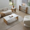 Tone Coffee Table with Faux Marble Top, Wavy Curved Base, Scratch-Resistant Surface, Modern Artistic Design for Living Room - 3 of 4