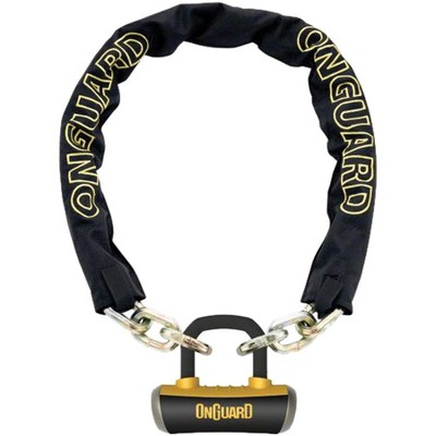 OnGuard Mastiff Chain and 13mm Padlock with Keys 3.7' x 10mm Black and Yellow