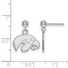 Black Bow Jewelry 14k White Gold Iowa Hawkeyes NCAA Dangle Earrings - 2 of 3