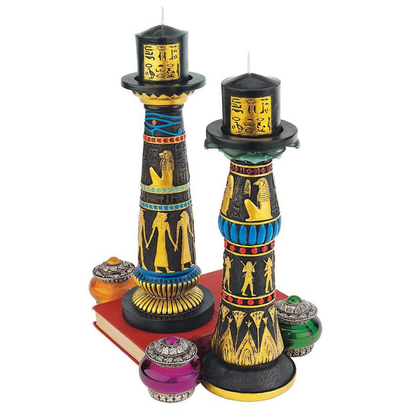 Design Toscano Temple of Luxor Egyptian Candleholder: Amenhotep & Rameses, 1 of 5