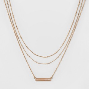 SUGARFIX by BaubleBar Layered Necklace with Bar - Gold, Women