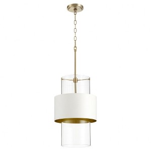 Quorum Lighting 1 - Light Pendant in  Aged Brass/Studio White - 1 of 1