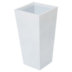 LuxenHome Square Tapered 24.2" Tall Planter White - 1 of 4