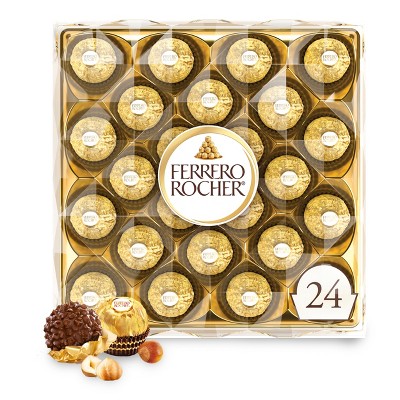 Ferrero Rocher Candy Fine Hazelnut Chocolates 24ct
