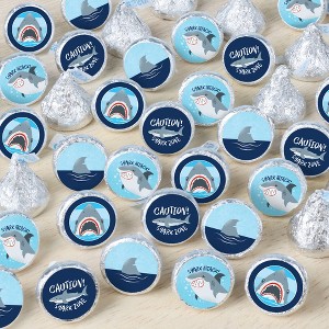 Big Dot of Happiness Shark Zone - Jawsome Shark Party or Birthday Party Small Round Candy Stickers - Party Favor Labels - 324 Count - 1 of 4
