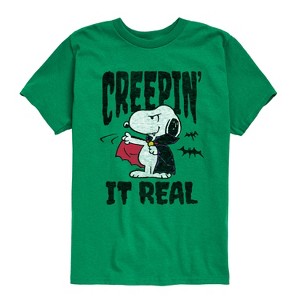Boys' - Peanuts - Creepin It Real Short Sleeve Graphic T-Shirt - 1 of 4