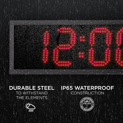 Ivation Oversized 36-Inch Red LED Digital Wall Clock