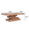 47" Rustic Farmhouse Coffee Table with Pedestal Base - 4 of 4