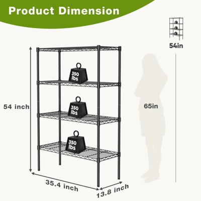 JIONJOY Metal Storage Shelving Unit with Adjustable Shelf in Black