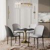 LeisureMod Verve 5-Piece Dining Set - 36" Round MDF Top Table, 4 Leather Dining Side Chairs - 2 of 4