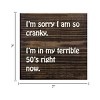 Slickblue Funny 50s Cranky Quote Wood Sign – Rustic Wall Decor 7x7 Shelf or Hanging Art, 10 Color Options - 3 of 3