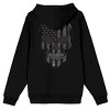American Flag Skull Adult Black Long Sleeve Zip-Up Hoodie - 3 of 4