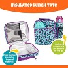 Bentology Kids Lunch Bag Set w Reusable Water Bottle & Hard Ice Pack- Blue Purple Cheetah Cat- Insulated Tote, Stainless Steel Insulated Thermos - 2 of 4