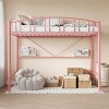 Loft Bed Twin Size with Ladder and Arched Guardrail, Heavy Duty Metal Loft Bed Frame - 4 of 4