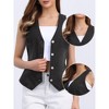 INSPIRE CHIC Women's V Neck Sleeveless Button Down Waistcoat Fashion Denim Vest - 2 of 4