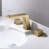 CASAINC 3 Hole Deck Mounted Widespread Bathroom Faucet with Waterfall Spout and Matching Pop-Up Drain - 2 of 4