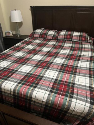 Levtex Home - Spencer Plaid Furniture Cover (Small) - 103in x 76in - Seat  Up To 45in Wide- Reversible - Tartan Plaid - Red, Green, White, Blue, Gold  - Cotton/Microfiber 