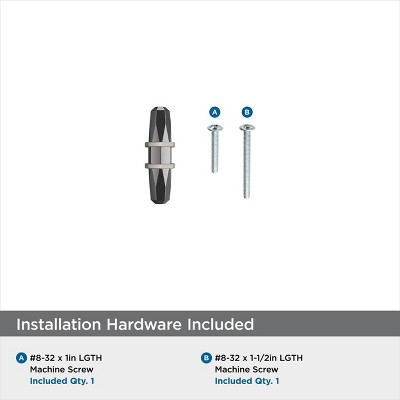 Modern Brushed Nickel and Black T-Handle Cabinet Knob