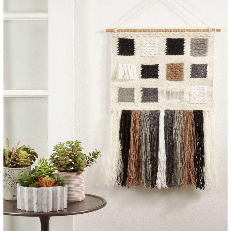 Saro Lifestyle Textured Woven Wall Hanging, 18"x28" Oblong, Multi, 4 of 5