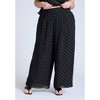 ELOQUII Women's Plus Size Wide Leg Polka Dot Pant - 28, Office Dot - 3 of 4