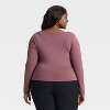 Women's Ponte Button-Front Long Sleeve Top - A New Day™ - 2 of 3