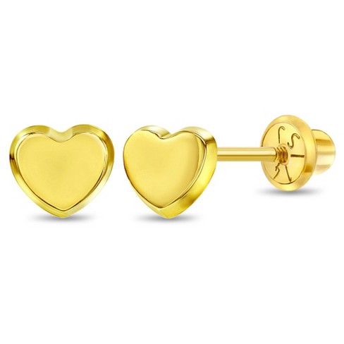 Girls' Polished Heart Screw Back 14k Gold Earrings - In Season Jewelry ...