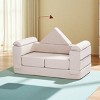 ROBOTIME Sofas Kids Couch Toddler Couch Kid Sofa, Washable Diy Sofa, Kids Couch Bed Fold Out for Playroom, Bedroom, Beige, 20"*39.4"*18" - 4 of 4