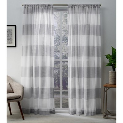 Set of 2 Darma Rod Pocket Light Filtering Window Curtain Panels - Exclusive Home