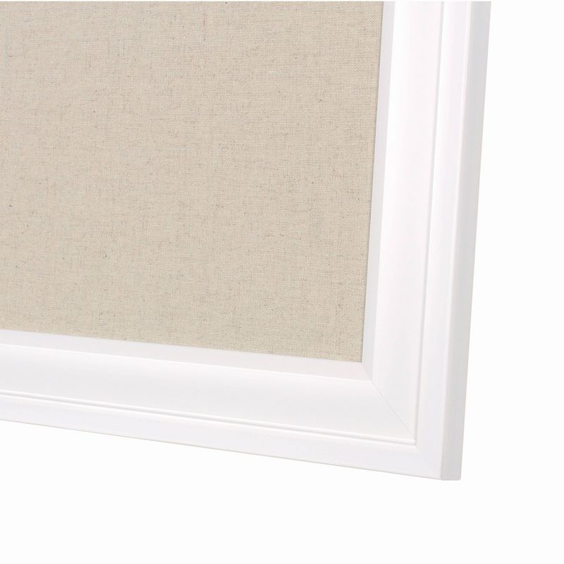 23.5&#34; x 29.5&#34; Bosc Framed Linen Fabric Pinboard White - DesignOvation, 6 of 8