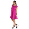 24seven Comfort Apparel Plus Size Keyhole Neck Flattering Dress - 2 of 4