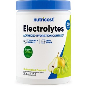 Nutricost Electrolytes Complex Powder (Orchard Blast, 60 Servings) – Hydration Blend with 7 Vitamins & Minerals, Zero Sugar, Stevia-Sweetened - 1 of 4