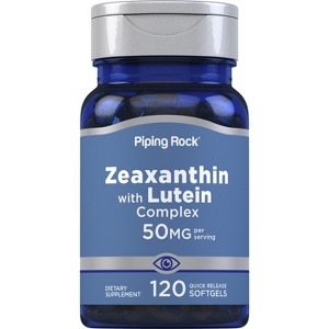 Piping Rock Zeaxanthin Plus Lutein | 50mg | 120 Softgels - 1 of 4