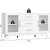 Coffer Bar Cabinet with 2 Fluted Glass Doors - 2 of 4