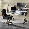 Vynxaria Black White Music Studio Desk Computer Desks with Sturdy Metal Base Stylish Design for Professional Recording Setups - 4 of 4