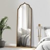 MAYEERTY Full-Length Mirror Iron Thai Beaded Right Angle Arch Gold 59x20x1in No Stand - 3 of 4