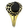 Slickblue Women’s Stainless Steel Ring with Jet Black Epoxy and Animal Print, IP Gold Finish, Size 5-10 - 4 of 4
